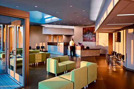 Veterinary hospital reception area