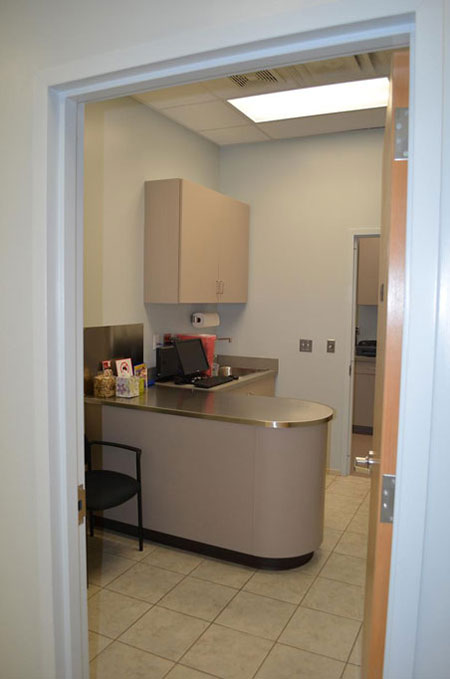 Veterinary hospital exam room