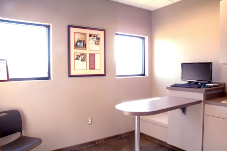 Veterinary hospital exam room