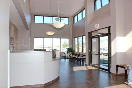 Veterinary hospital reception area