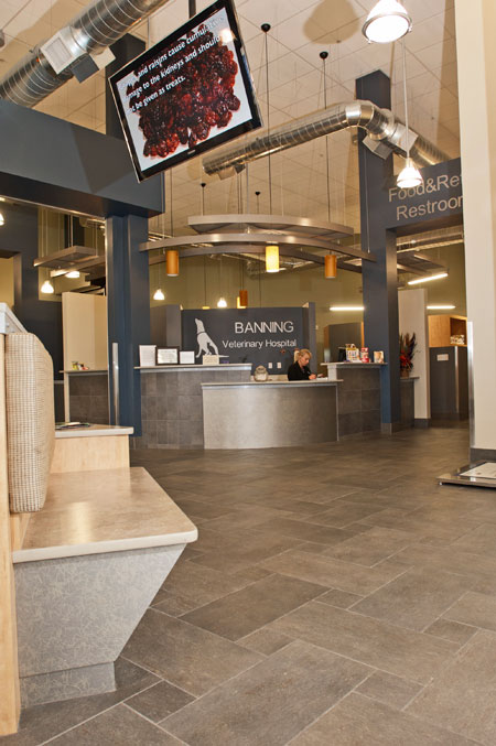 Veterinary hospital reception area