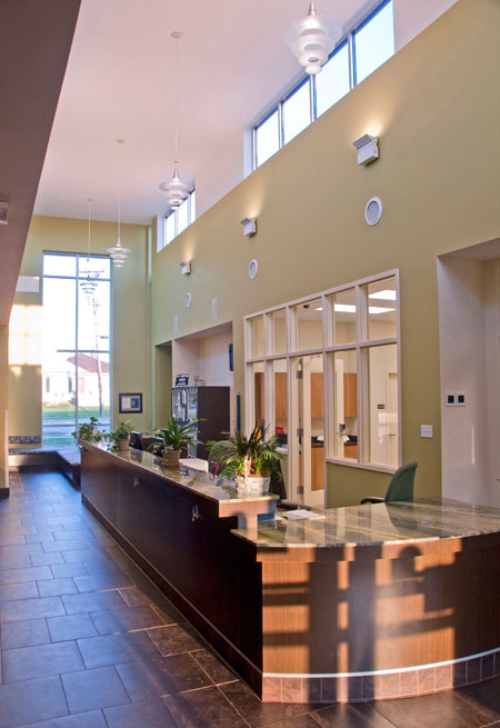Veterinary hospital reception area