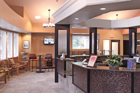 Veterinary hospital reception area