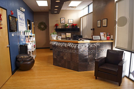 Veterinary hospital reception area