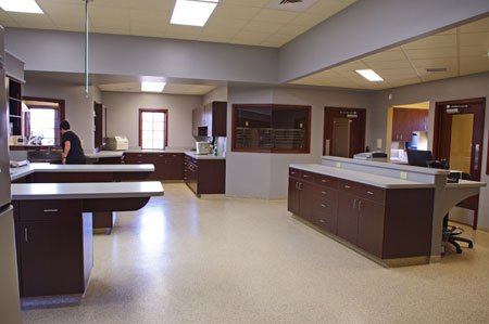 Veterinary hospital treatment room