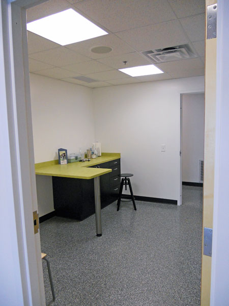 Veterinary hospital exam room