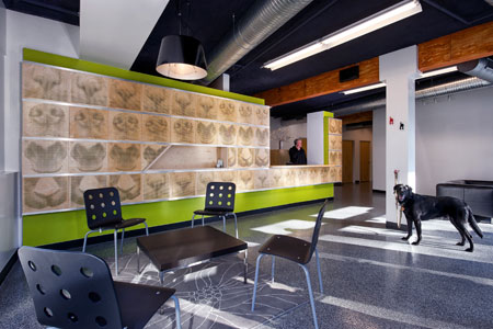Veterinary hospital reception area