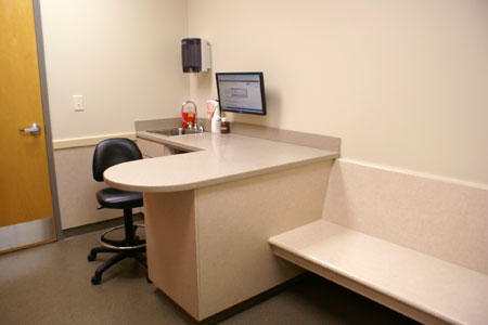 Veterinary hospital exam room