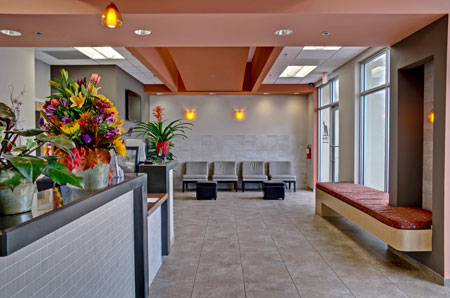 Veterinary hospital reception area