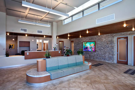Veterinary hospital reception area