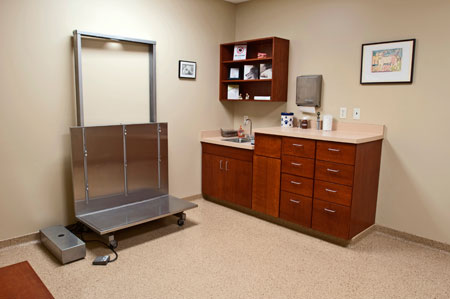Veterinary hospital exam room