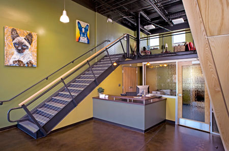 Veterinary hospital reception area