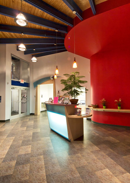 Veterinary hospital reception area